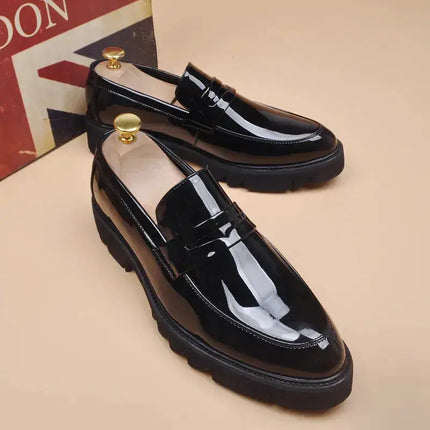 men's fashion wedding party dress patent leather shoes slip-on lazy shoe black trend platform loafers gentleman sneakers zapatos - Premium  from FRANTZDOL STORE  - Just $120! Shop now at FRANTZDOL STORE 