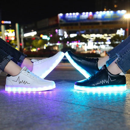 Tide Ghost Walking Shoes Male USB Charging LED Light HEBDO STORE