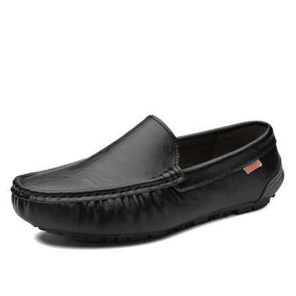 British Style Leather Slip-on Loafers HEBDO STORE