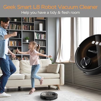 Geek Smart L8 Robot Vacuum Cleaner And Mop, LDS Navigation, Wi-Fi Connected APP, Selective Room Cleaning,MAX 2700 PA Suction, Ideal For Pets And Larger Home.Banned From Selling On Amazon HEBDO STORE