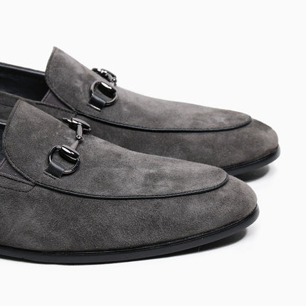 Men's Suede Horsebit Slip-On Shoes HEBDO STORE