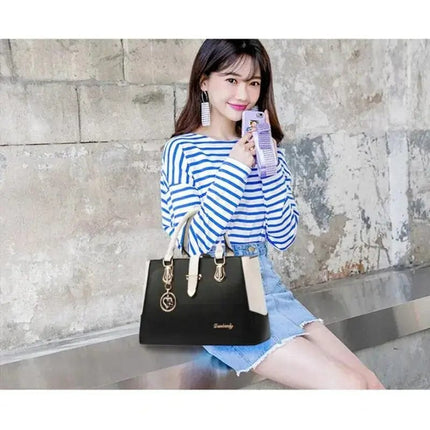 Vento Marea Fashion Women Bag 2023 Pu Leather Luxury Totes Famous Design Ladies Shoulder Large Capacity Purse & Handbag In Black - Premium  from FRANTZDOL STORE  - Just $45.99! Shop now at FRANTZDOL STORE 