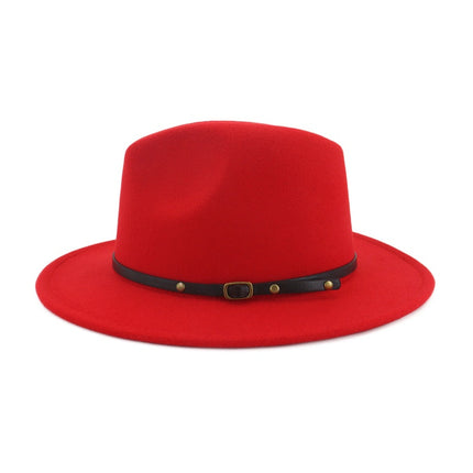 Automne et Hiver Laine Chapeau De Fedora De Mode Femme En Laine chapeau haut-de-forme Noir Chapeau Rouge Fedora Hommes L'église Panama Sombrero Chapeau HEBDO STORE