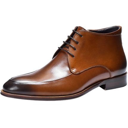 Genuine Leather Head Leather Business Formal High Top Leather Shoes And Boots HEBDO STORE