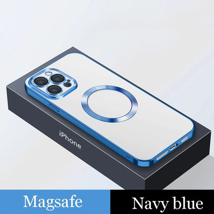 Electroplating Dust Net Wireless Charging Magsafe Magnetic Mobile Phone Case HEBDO STORE