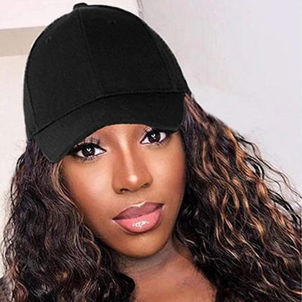 Women's Fashion Natural Headgear With Hat And Wig HEBDO STORE