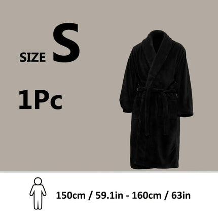 Ultra-Soft Fleece Bathrobe - Cozy, Warm & Machine Washable with Shawl Collar for Men and Women HEBDO