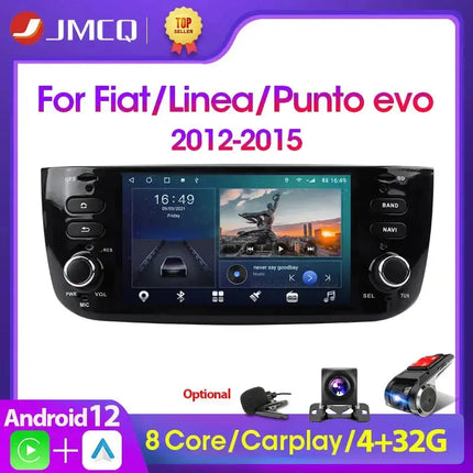 JMCQ 2 Din Android 12 Car Stereo Radio Multimedia For Fiat Linea Punto evo 2012-2015 Video Player 2Din Navigation GPS Carplay - Premium  from FRANTZDOL STORE  - Just $215! Shop now at FRANTZDOL STORE 