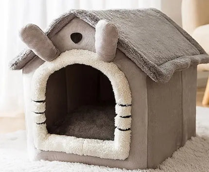 Foldable Dog House Pet Cat Bed Winter Dog Villa Sleep Kennel Removable Nest Warm Enclosed Cave Sofa Pets Supplies HEBDO