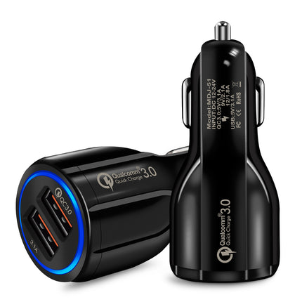 Quick Charge 3.0 Car Charger For Mobile Phone Dual Usb Car Charger Qualcomm Qc 3.0 Fast Charging Adapter Mini Usb Car Charger HEBDO STORE