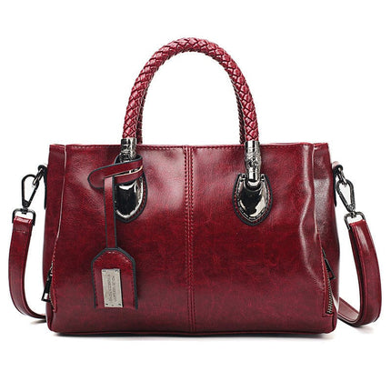 Vintage Oil Wax leather luxury handbags Women Bags HEBDO STORE