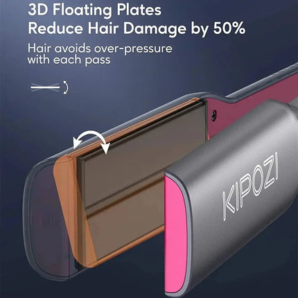 KIPOZI Professional Hair Straightener 1.75 Inch Flat Iron Advanced Ionic Technology Titanium Flat Iron Adjustable Temperature - Premium  from FRANTZDOL STORE  - Just $62.99! Shop now at FRANTZDOL STORE 