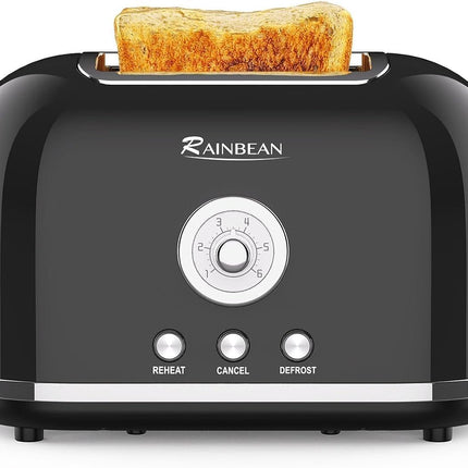 Toaster 2 Slice Retro Toaster Stainless Steel With 6 Bread Shade Settings And Bagel Cancel Defrost Reheat Function, Cute Bread Toaster With Extra Wide Slot And Removable Crumb Tray HEBDO STORE