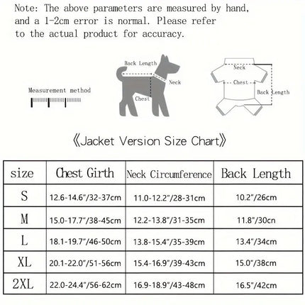 Small to Medium Breeds Waterproof All-Season Warm Dog Coat with Polyester Filling, Knit Fabric, Snap Button Closure, and D-Ring Leash Attachment HEBDO