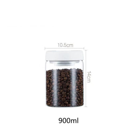 Vacuum Sealed Jug Set Black Coffee Beans Glass Airtight Canister Kitchen Food Grains Candy Keep Good Storage Jar Set Kitchen Gadgets HEBDO STORE