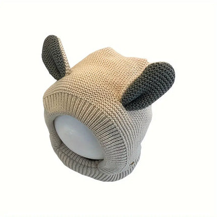 1pc Children's Knit Hat, Warmer Pullover Cap With Cute Ear Fleece Lined For Baby Boys & Girls In Autumn Winter Hebdo Store