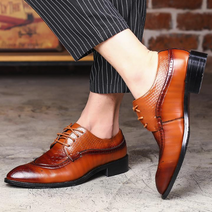 new spring men flats lace up male business oxfords men leather shoes HEBDO STORE