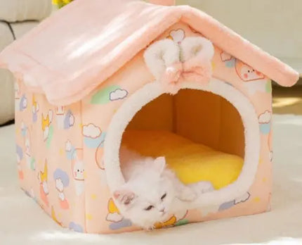 Foldable Dog House Pet Cat Bed Winter Dog Villa Sleep Kennel Removable Nest Warm Enclosed Cave Sofa Pets Supplies HEBDO