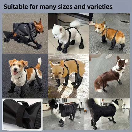 Waterproof Dog Boots with Adjustable Straps - All-Season HEBDO