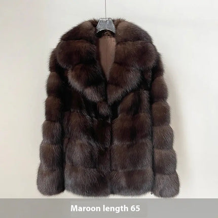 Artificial Fur Purple Sable Thick Warm Jacket HEBDO STORE