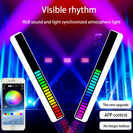 New Car Sound Control Light RGB Voice-Activated Music Rhythm Ambient Light With 32 LED 18 Colors Car Home Decoration Lamp HEBDO STORE