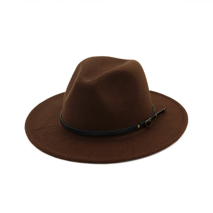 Automne et Hiver Laine Chapeau De Fedora De Mode Femme En Laine chapeau haut-de-forme Noir Chapeau Rouge Fedora Hommes L'église Panama Sombrero Chapeau HEBDO STORE