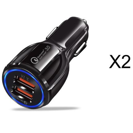 Quick Charge 3.0 Car Charger For Mobile Phone Dual Usb Car Charger Qualcomm Qc 3.0 Fast Charging Adapter Mini Usb Car Charger HEBDO STORE