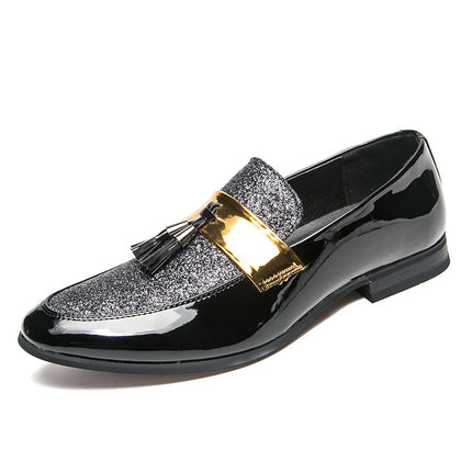 Large Size Leather Shoes England Pointed Toe Sequined Casual Men's Shoes HEBDO STORE