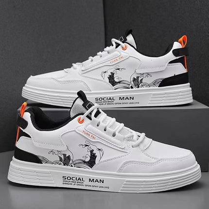 Sneakers Men's Sports White Fashion Shoes HEBDO STORE