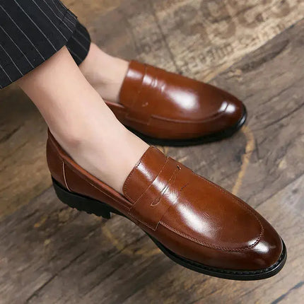 Evening Dress Men Shoes High Quality Black New Stylish Design Slip-on Shoes Casual Formal Office Leather Shoes Luxury Career - Premium  from FRANTZDOL STORE  - Just $65! Shop now at FRANTZDOL STORE 