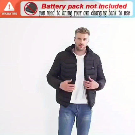 Heating Jacket Area 21 Smart Heating Jacket Charging Jacket Without Battery Bank, Cold Proof Whole Body Warm Winter Down Thermostatic Men's Jacket HEBDO STORE