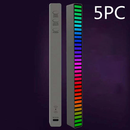 New Car Sound Control Light RGB Voice-Activated Music Rhythm Ambient Light With 32 LED 18 Colors Car Home Decoration Lamp HEBDO STORE