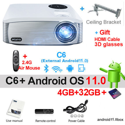 New Smart Android Electronic School Shape HD 1080P 4K Projector HEBDO STORE