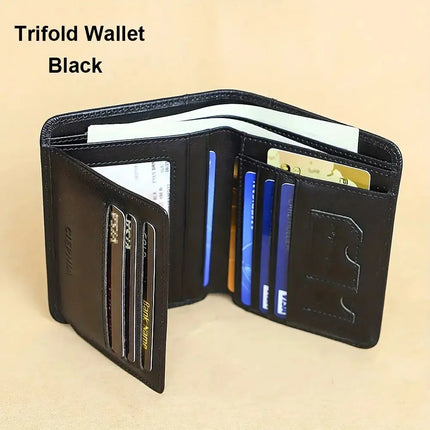 Genuine Leather Rfid Wallets For Men Vintage Thin Short Multi Function ID Credit Card Holder Money Bag Give Gifts To Men On Valentine's Day - Premium  from FRANTZDOL STORE  - Just $25.99! Shop now at FRANTZDOL STORE 