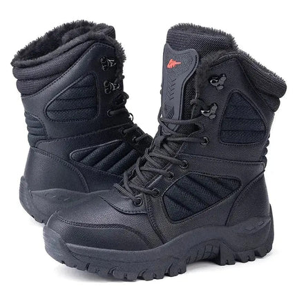 Winter Men's Boots Large Size Plush Warm Snow Boots Outdoor Fashionable Combat Boots Army Boots Classic Black Platform sneaker - Premium  from FRANTZDOL STORE  - Just $42.52! Shop now at FRANTZDOL STORE 