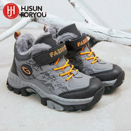 Children Casual Luminous Shoes For Boys Breathable Sneaker Winter Warm Plush Kids Hook&Loop Non-slipl Hiking Shoes - Premium  from FRANTZDOL STORE  - Just $39.99! Shop now at FRANTZDOL STORE 