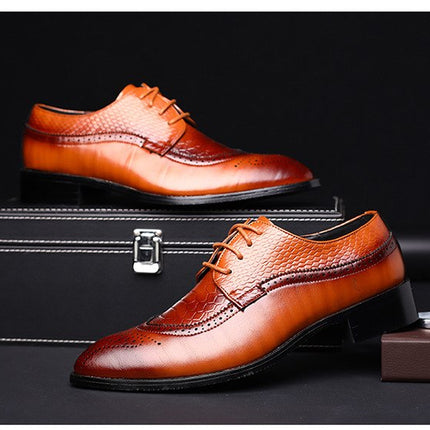 new spring men flats lace up male business oxfords men leather shoes HEBDO STORE