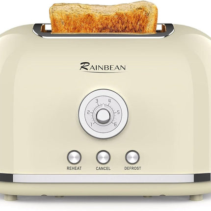 Toaster 2 Slice Retro Toaster Stainless Steel With 6 Bread Shade Settings And Bagel Cancel Defrost Reheat Function, Cute Bread Toaster With Extra Wide Slot And Removable Crumb Tray HEBDO STORE