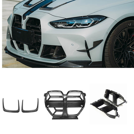 Automotive dry carbon fiber front bumper grille HEBDO STORE