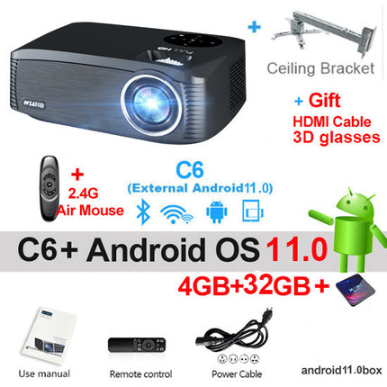 New Smart Android Electronic School Shape HD 1080P 4K Projector HEBDO STORE