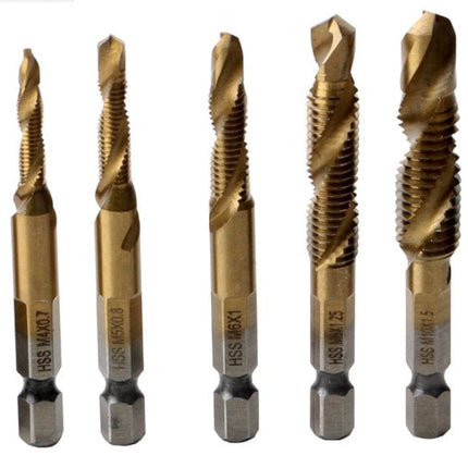 Wind batch hex shank twist drill bit titanium plated 6.35 handle 10PC/13PC set / high speed steel HEBDO STORE