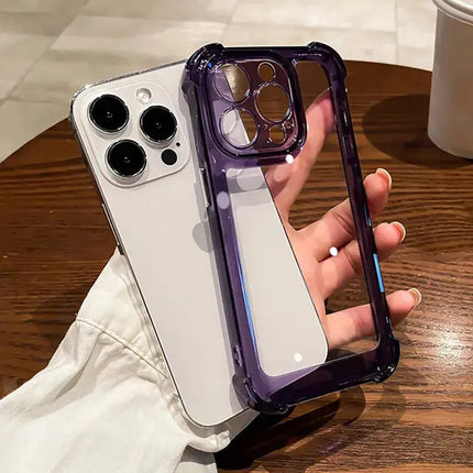 Luxury Shockproof Clear Phone Case For iPhone 14 13 12 11 15 Pro Max X XR XS 8 Plus Silicone Bumper Transparent Hard Back Cover - Premium  from FRANTZDOL STORE  - Just $12.99! Shop now at FRANTZDOL STORE 