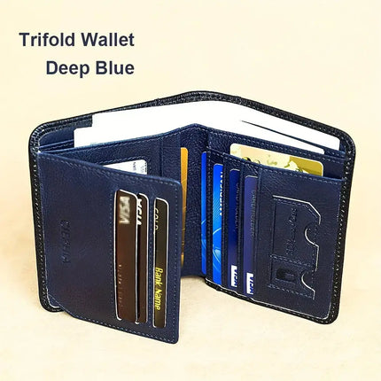 Genuine Leather Rfid Wallets For Men Vintage Thin Short Multi Function ID Credit Card Holder Money Bag Give Gifts To Men On Valentine's Day - Premium  from FRANTZDOL STORE  - Just $29.99! Shop now at FRANTZDOL STORE 