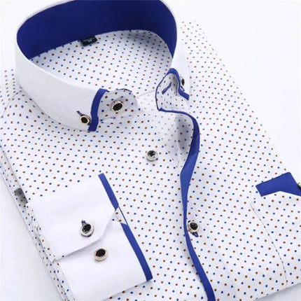 Big Size 4XL Men Dress Shirt 2023 New Arrival Long Sleeve Slim Fit Button Down Collar High Quality Printed Business Shirts MCL18 - Premium  from FRANTZDOL STORE  - Just $35! Shop now at FRANTZDOL STORE 