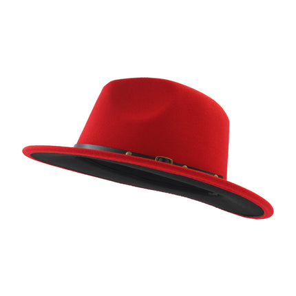 Automne et Hiver Laine Chapeau De Fedora De Mode Femme En Laine chapeau haut-de-forme Noir Chapeau Rouge Fedora Hommes L'église Panama Sombrero Chapeau HEBDO STORE