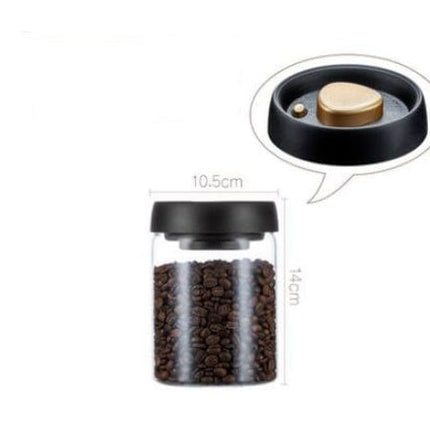 Vacuum Sealed Jug Set Black Coffee Beans Glass Airtight Canister Kitchen Food Grains Candy Keep Good Storage Jar Set Kitchen Gadgets HEBDO STORE