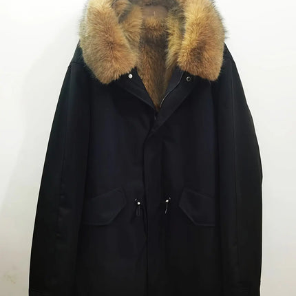 Faux Fur Hooded Parka - High-Quality, Thick & Warm Winter Coat with Detachable Liner, Casual Style for Couples HEBDO