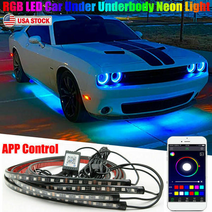 Car Underglow Light Flexible Strip LED Underbody Lights Remote APP Control Car Led Neon Light RGB Decorative Atmosphere Lamp HEBDO STORE