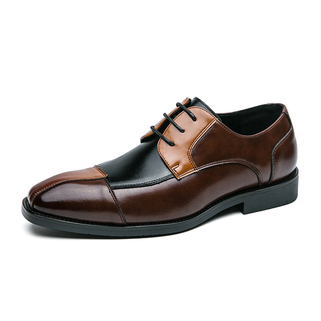 Color Matching Business Formal Wear Leather Shoes HEBDO STORE