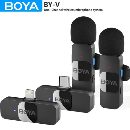 BOYA BY-V Wireless Lavalier Lapel Microphone for iPhone Android Cell Phone PC Computer Laptop Youtube Recording Streaming Vlog - Premium  from FRANTZDOL STORE  - Just $45.99! Shop now at FRANTZDOL STORE 